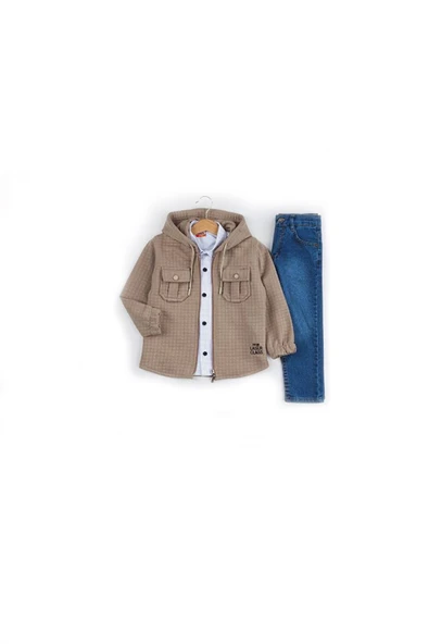 Life For Moda Erkek Çocuk Gömlekli Ceketli 3'lü Takım 3749 - 4