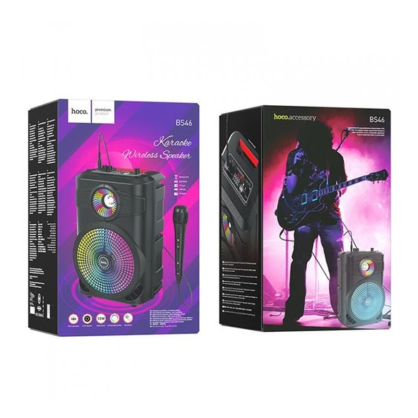 HOCO BS46 Büyük Boy Mikrofonlu Taşınabilir Şarjlı Hoparlör Bluetooth Speaker - 7