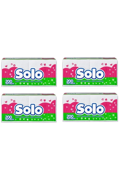 Solo Peçete 200'lü 4 Paket