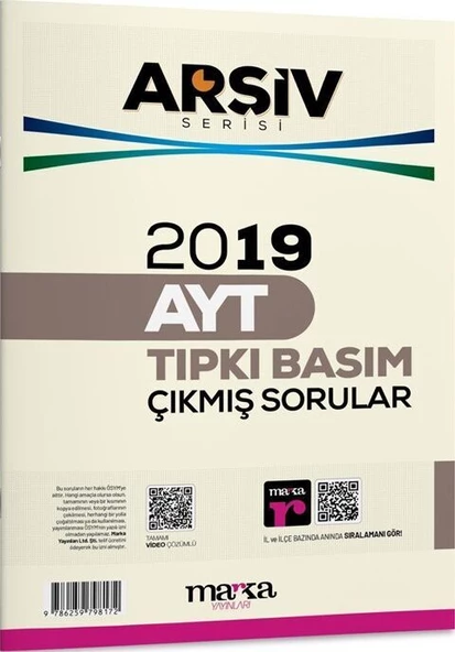 Marka Yayınları 2019 AYT Arşiv Serisi Tıpkı Basım Çıkmış Sorular