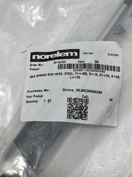 Norelem 26200 10/23 Gazlı Amortisör 26200-1023050X400 - 5