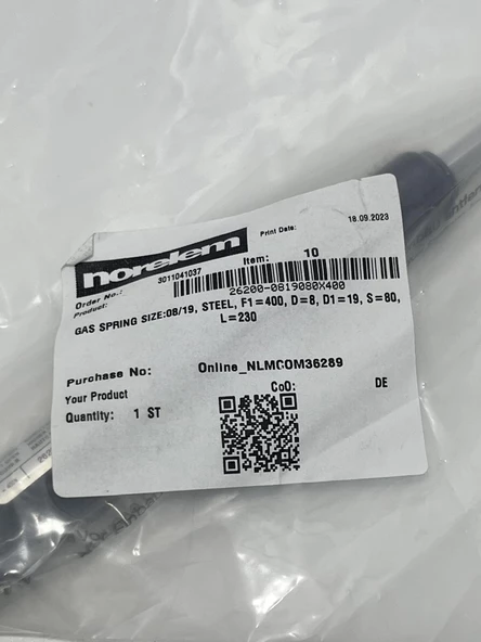 Norelem 26200 08/19 Gazlı Amortisör 26200-0819080X400 - 5