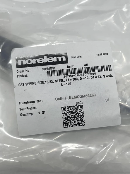 Norelem 26200 10/23 Gazlı Amortisör 26200-1023050X500 - 5