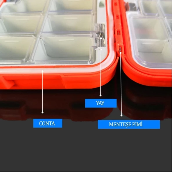 Shufa 16 Gözlü Su Geçirmez LRF ve Aksesuar Kutusu 16.3x9x4.3cm - 4