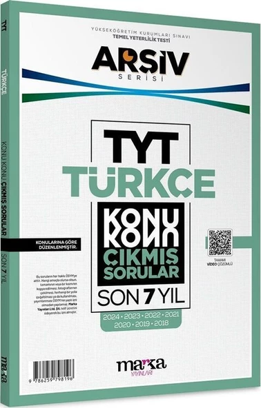 Marka Yayınları TYT Türkçe ARŞİV Serisi Konu Konu Son 7 Yıl Çıkmış Sorular