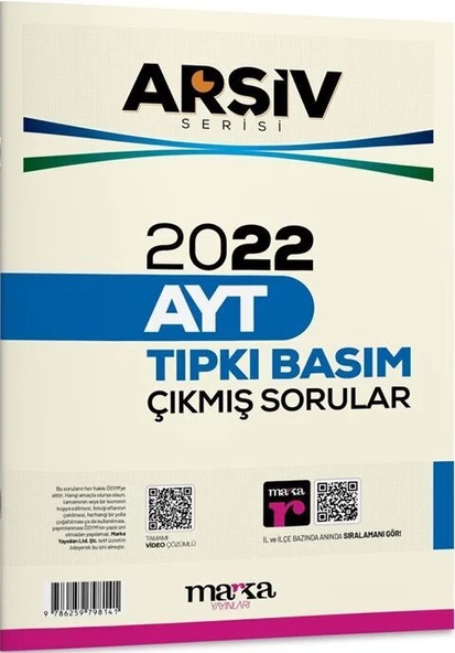 Marka Yayınları 2022 AYT Arşiv Serisi Tıpkı Basım Çıkmış Sorular