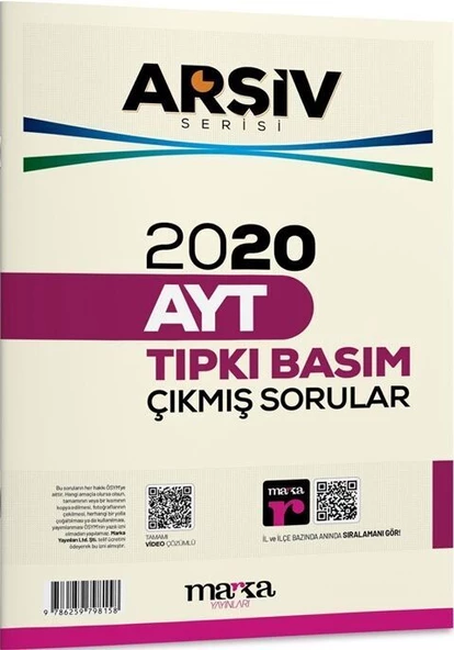 Marka Yayınları 2020 AYT Arşiv Serisi Tıpkı Basım Çıkmış Sorular