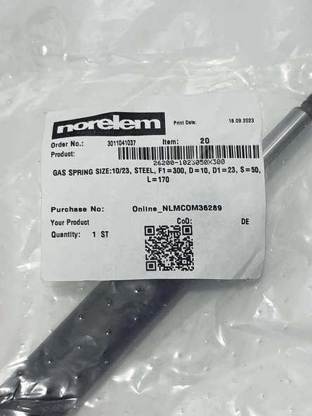 Norelem 26200 10/23 Gazlı Amortisör 26200-1023050X300 - 5