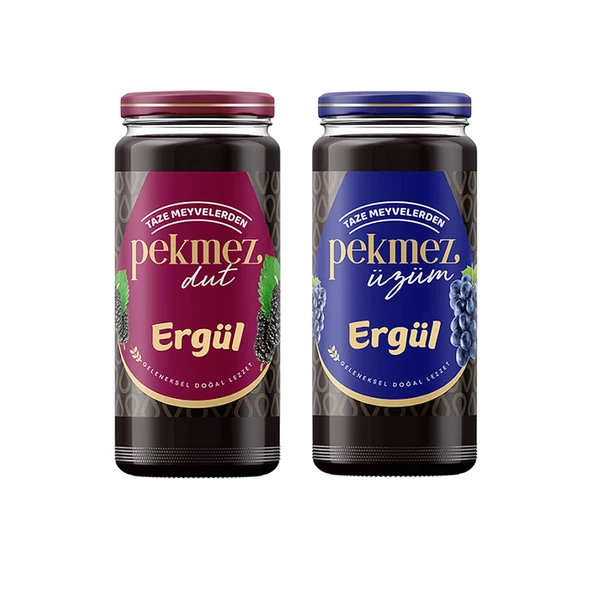 Ergül Dut Pekmezi 600 gr Cam + Üzüm Pekmezi 600 gr Cam