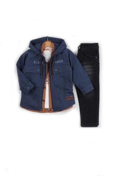 Life For Moda Erkek Çocuk Gömlekli Ceketli 3'lü Takım 3768 5768 - 2