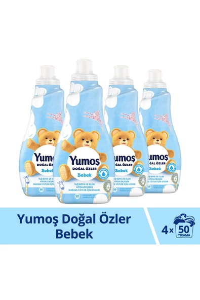 Yumoş Doğal Özler Bebek Konsantre Çamaşır Yumuşatıcı 4x1200ml