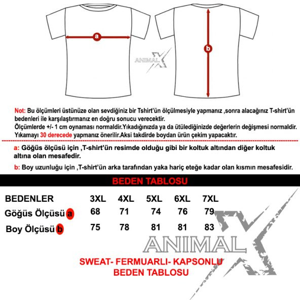 Xanimal 3XL 4XL 5XL 6XL 7XL Büyük Beden Pamuklu T-Shirt - 8