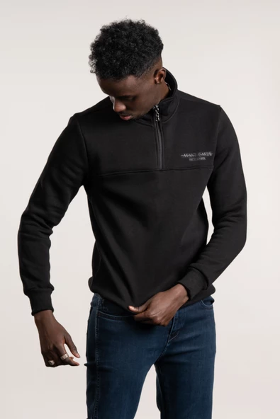 FBI Fermuarlı Dik Yaka 3 İplik İçi Şardonlu Slimfit Sweatshirt - 11