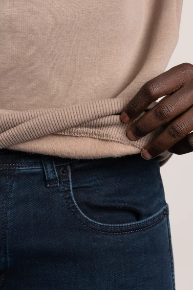 FBI Fermuarlı Dik Yaka 3 İplik İçi Şardonlu Slimfit Sweatshirt - 5