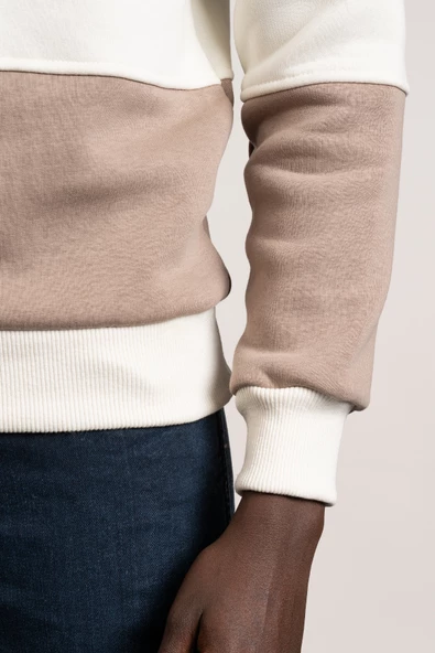 FBI Polo Yaka Kalın Çizgili 3 İplik İçi Şardonlu Slimfit Sweatshirt - 9