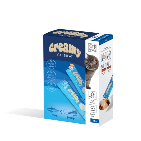 M-PETS CREAMY TON BALIKLI KARİDESLİ KEDİ ÖDÜLÜ 25X15GR