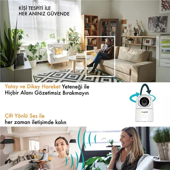 Whome Yapay Zeka Destekli 2 MP Gece Görüşlü Dome Kamera - 8
