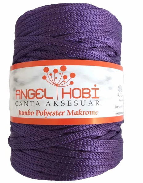 Çanta Aksesuar Mor Renk 5 Mm Jumbo Polyester Makrome No:18