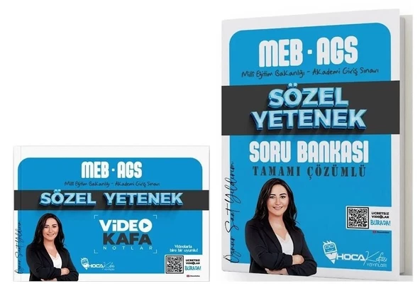 Hoca Kafası 2025 MEB-AGS Sözel Yetenek Video Kafa Notlar + Soru 2 li Set Öznur Saat Yıldırım