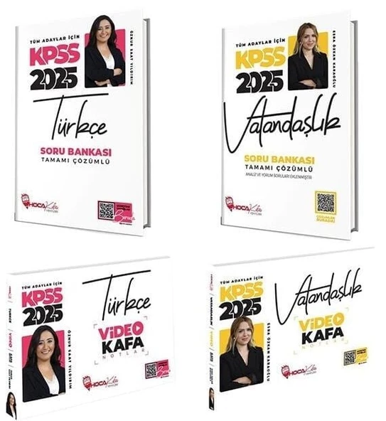 Hoca Kafası 2025 KPSS Türkçe+Vatandaşlık Video Kafa Notlar + Soru Bankası 4 lü Set