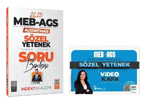 Hoca Kafası + İndeks 2025 MEB-AGS Sözel Yetenek Video Kafa Notlar + Soru Bankası 2 li Set