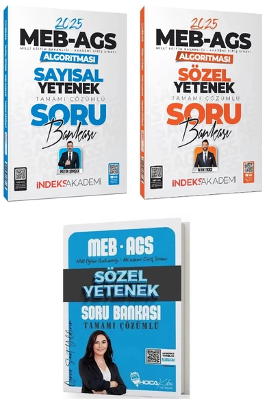 Hoca Kafası + İndeks 2025 MEB-AGS Sözel + Sayısal Yetenek Soru Bankası 3 lü Set