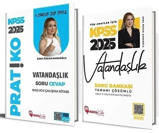 Hoca Kafası 2025 KPSS Vatandaşlık Soru Bankası 2 li Set - Esra Özkan Karaoğlu Hoca Kafası Yayınları