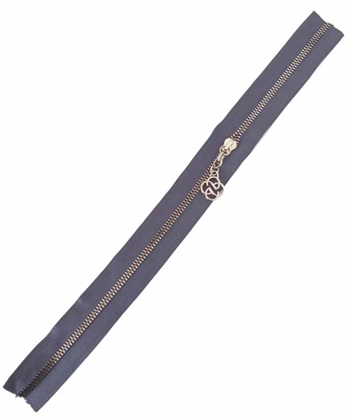 Çanta Aksesuar Başlıklı Fermuar 40 Cm Gümüş Metal Gri