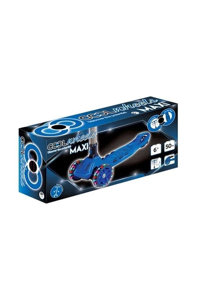 Mavi Cool Wheels Maxi Led Işıklı 3 Tekerlekli Yükseklik Ayarlı Scooter 50kg