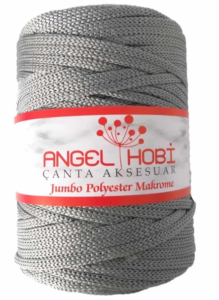 Çanta Aksesuar Koyu Gri Renk 5 Mm Jumbo Polyester Makrome No:19