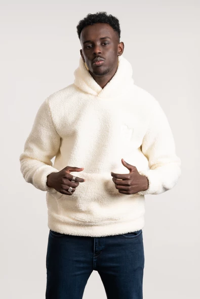 FBI Kapşonlu Kanguru Cepli Slimfit Peluş Sweatshirt - 8