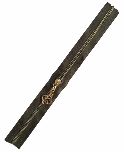 Çanta Aksesuar Başlıklı Fermuar 30 Cm Light Gold Metal Haki