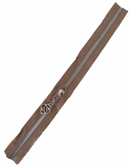 Çanta Aksesuar Başlıklı Fermuar 30 Cm Gümüş Metal Vizon