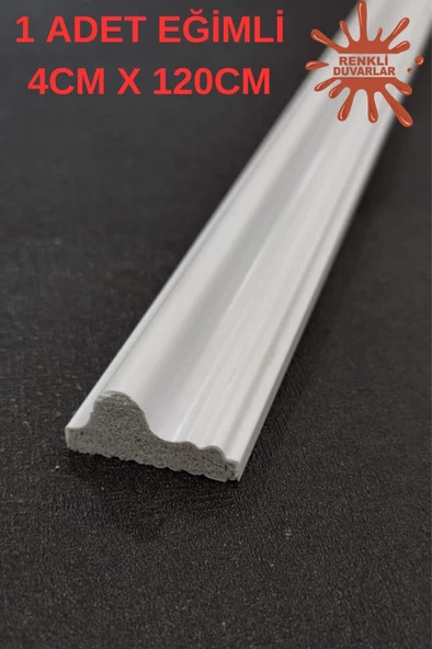 Renkli Duvarlar Dekoratif Boyanabilir 1 Adet 4 cm x 120 cm Eğimli Polistren Duvar Çıtası Salon Koridor Tablo Çıta