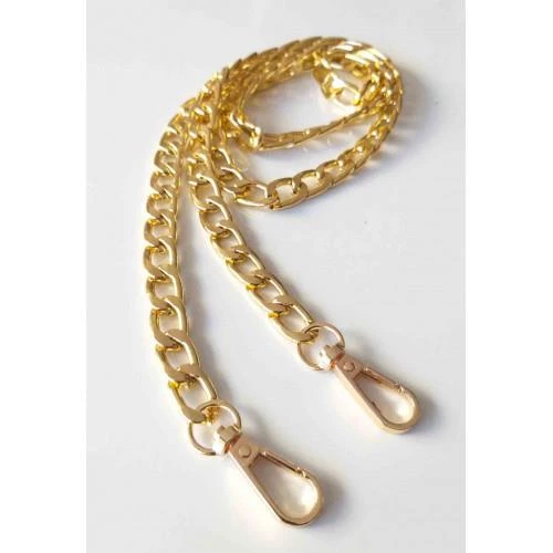 Çanta Aksesuar Light Gold Klasik İnce Zincir Kancalı 120 Cm - 1