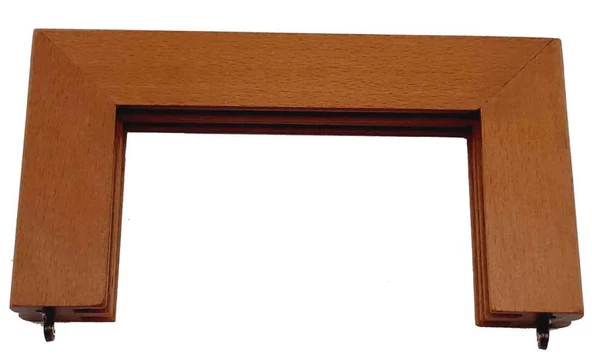 Çanta Aksesuar 16 Cm Ahşap Çanta Bursu Dikdörtgen Koyu Ahşap Renk