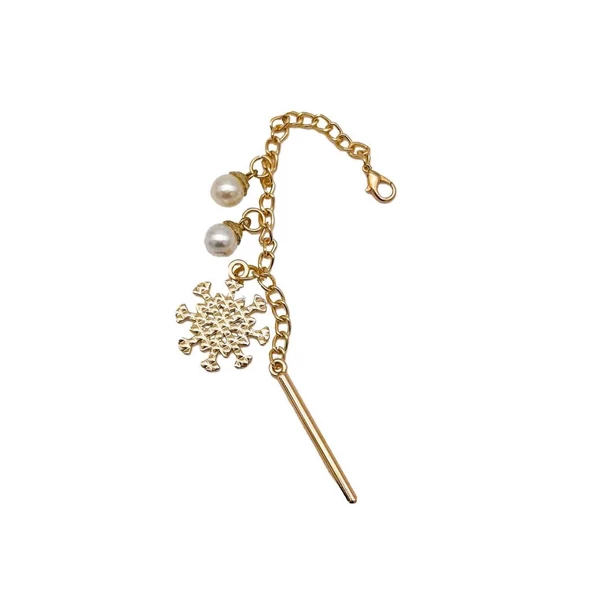 Çanta Aksesuar Kar Tanesi Light Gold Sarkaç Süs 20 Cm