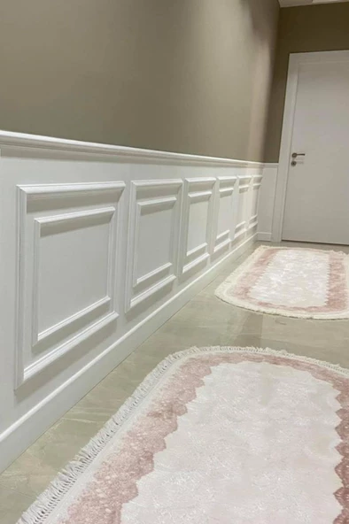 Renkli Duvarlar Dekoratif Boyanabilir 1 Adet 4 cm x 120 cm Eğimli Polistren Duvar Çıtası Salon Koridor Tablo Çıta - 6