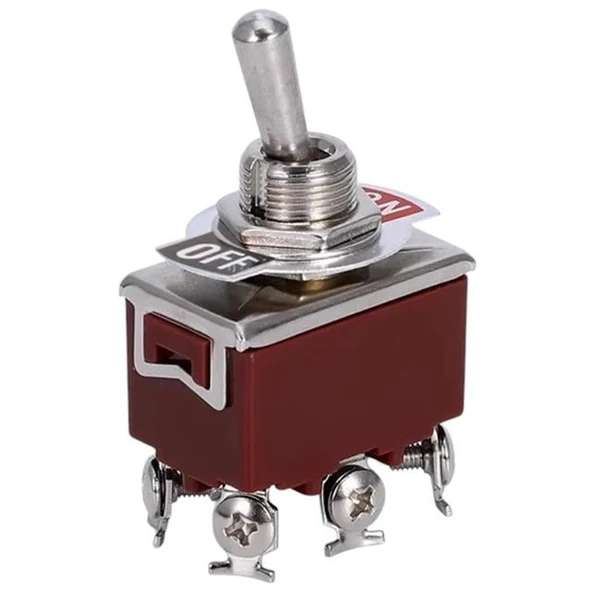Toggle Switch 6P On-Off Ø12mm (Ic-157) - Resim 2