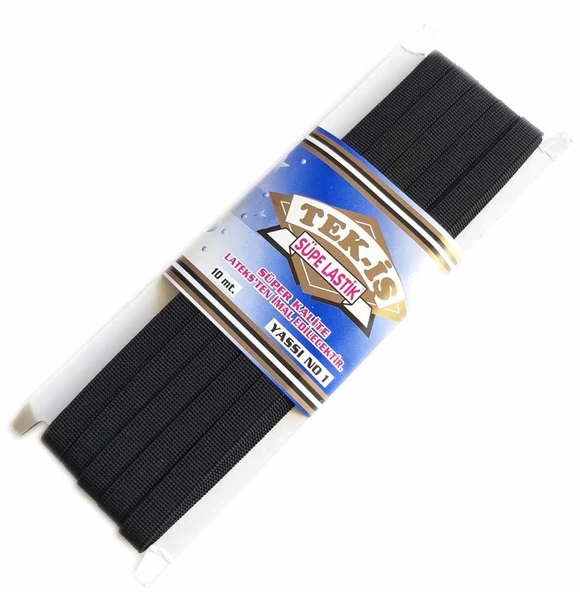 Çanta Aksesuar Lastik Süpe Siyah Yassı No:1