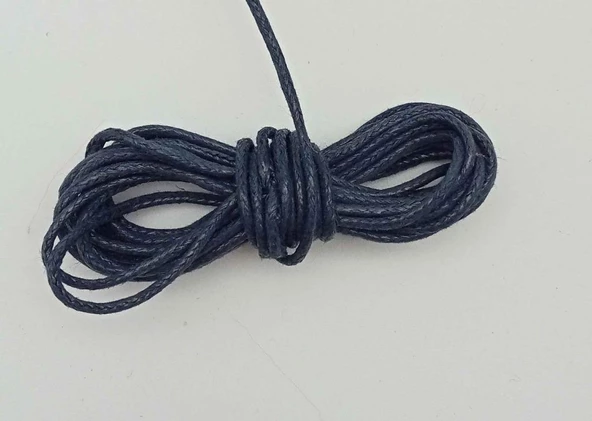 Çanta Aksesuar Lacivert Mumlu Koton İp 5 Metre
