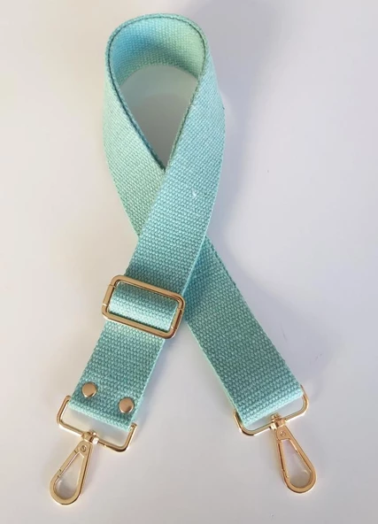 Çanta Aksesuar Pamuklu Kolon 120X4 Cm Light Gold Metal Su Yeşili