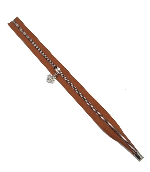 Çanta Aksesuar Tek Stoplu 45 Cm Fermuar Gümüş Metal Taba Renk
