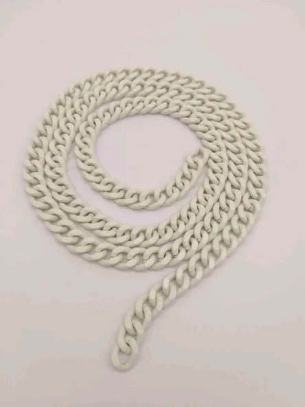 Çanta Aksesuar Renkli Metal Zincir Buz Beyazı 120 Cm