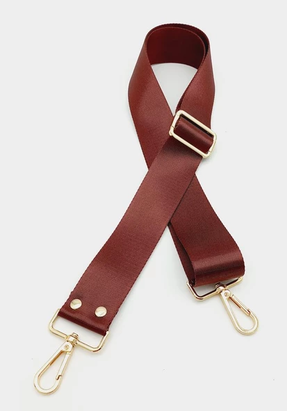 Çanta Aksesuar Polyester Kolon 120X4 Cm Bordo Light Gold Metalli