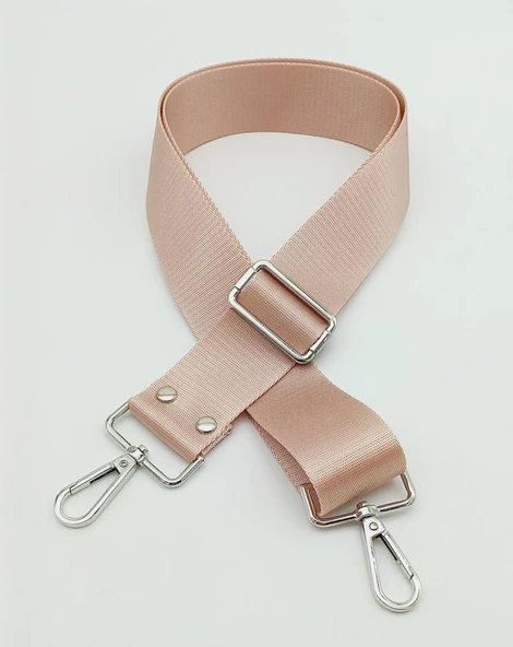 Çanta Aksesuar Polyester Kolon 120X4 Cm Pudra Gümüş Metalli