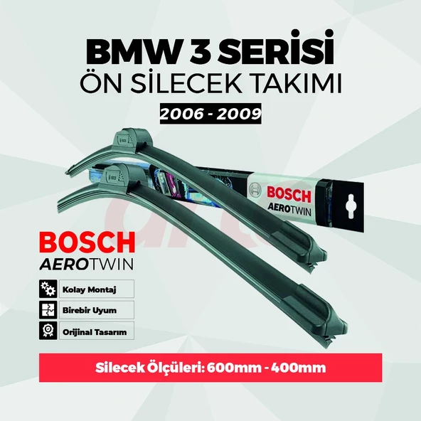 Bmw 3 Serisi (E93) Bosch Aerotwin Ön Silecek Takımı (Eyl. 2006 - Ağu. 2013) ürün görseli 1