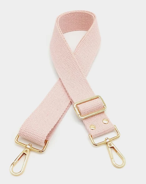 Çanta Aksesuar Pamuklu Kolon 120X4 Cm Light Gold Metal Pembe