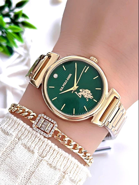 U.S.POLO ASSN Çelik Kordon 5 Atm Suya Dayanıklı Kadın Kol Saati+Bileklik Hediyeli USPA.2070.S04 ürün görseli