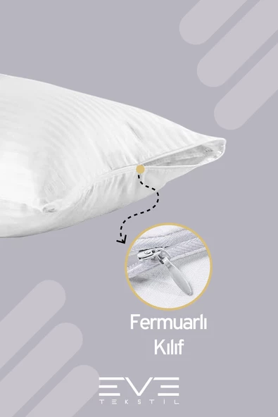 6 Adet Çizgili Pamuk Saten Antibakteriyel Fermuarlı Yıkanabilir Otel Lüks Yastık Kılıfı 50x70cm - 2